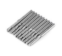 10pcs Tungsten Carbide Spiral End Mills Single