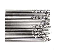 10Pcs Tungsten Steel Grinding Head Double Groove Milling Cutter Rotary File 3x3mm High Efficiency Stable Carbide Drill Bit Alloy for Machinery Processing