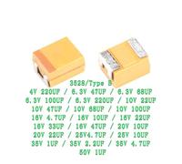 10pcs Type B 1UF 4.7UF 10UF 47UF 100UF 220UF Tantalum Capacitor 4V 6.3V 16V 20V 25V 35V 50V 3528 1210 227 476 107 475 106 105 AUOQKQUT(B 16V 10UF 106)