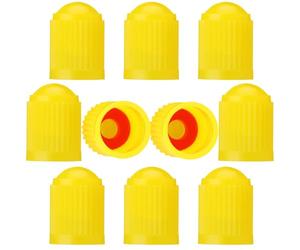 10Pcs Tyre Valve Dust Caps for Dacia Dokker/Duster Van/Jogger Extreme/Lodgy Stepway/Logan 2000-2024, Airtight Seal O Ring Auto Exterior Car Wheel Accessories Replacement Stem Covers,Yellow