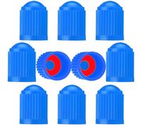 10Pcs Tyre Valve Dust Caps for Fiat Talento Van, Airtight Seal O Ring Auto Exterior Car Wheel Accessories Replacement Stem Covers,Blue