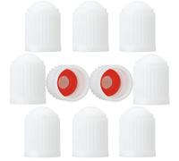 10Pcs Tyre Valve Dust Caps for Jaguar XF X-F 2008 2009 2010 2011, Airtight Seal O Ring Auto Exterior Car Wheel Accessories Replacement Stem Covers,White