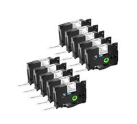 10Pcs Tz 231 Black On White Label Tape 221 Laminated 431 731 Labeling Ribbon Compatible for Brother PT-P700 Printer(10PK Black on White,6mm)