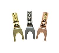 10Pcs U/Y Spade Banana Copper Speaker Terminal Fork Spade Audio Adapter Connector(Rose gold)