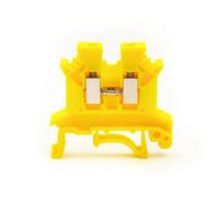 10Pcs UK 2.5B DIN Rail Terminal Block High Voltage Flame Retardant Screw Connection Electrical Wire Conductor(UK-2.5B-YELLOW)