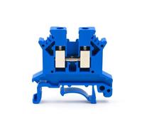 10Pcs UK 2.5B DIN Rail Terminal Block High Voltage Flame Retardant Screw Connection Electrical Wire Conductor(UK-2.5B-BLUE)