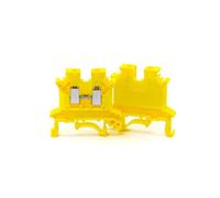 10Pcs UK-2.5B Din Rail Terminal Block Wire Electrical Conductor Universal Screw Connection Terminal Strip Block UK2.5B Connector(Yellow)