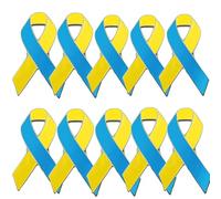 10PCS UK Ukrainian Ribbon Pin,Peace Knot Brooch Ukraine Lapel Pin,Ukraine Ribbon Badge I Stand with Ukraine Friendship Badge Ukraine Flag Brooch Ukrainian Gift for Men Women