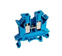 10Pcs UK2.5 Terminal Block UK2.5B Screw Connection Connect Strip 2.5B 2.5mm² Cable Electrical Din Rail Wire Connector(UK2.5B-Blue)