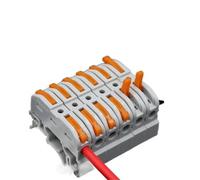 10Pcs UK2.5B DIN Rail Terminal Block 2.5mm² Quick Connect, Universal For Solid/Stranded Wires(Red)