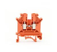 10Pcs UK3N Guide rail terminal block General conductor screws are connected to electrical connectors(Orange)