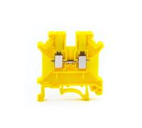 10Pcs UK3N Guide rail terminal block General conductor screws are connected to electrical connectors(Yellow)