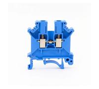 10Pcs UK3N Guide rail terminal block General conductor screws are connected to electrical connectors(Blu)