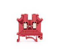 10Pcs UK3N Guide rail terminal block General conductor screws are connected to electrical connectors(Rosso)