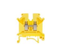 10Pcs UK5N UK5 Multi-Color Screw Feed-through Universal Plug Connductor Wire Electrical Connector DIN Rail Terminal Block UK 5N(Yellow)