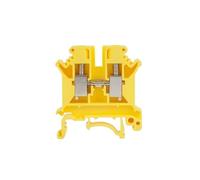 10Pcs UK6N UK6 Multi-Color Screw Feed-through Universal Plug Connductor Wire Electrical Connector DIN Rail Terminal Block UK 6N(Yellow)