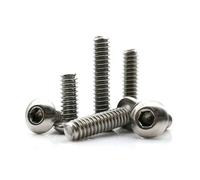 10pcs UNC 1/4-20 Standard Coarse Thread 304 A2 Stainless Steel ISO7380 Hex Hexagon Socket Button Round Head Bolt Screw(1-3/4")