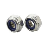 10Pcs UNC 2#-56 4#-40 6#-32 8#-32 10#-24 1/4-20 3/8-16 5/16-18 A2 304 Stainless Steel Nylon Insert Hex Lock Nut Self-Locking(10-24UNC)