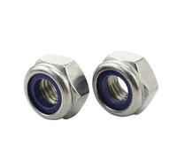 10pcs UNC From 2#-56 To 1/4-20 304 A2 Stainless Steel UK US Coarse Thread Hex Nylon Insert Lock Nut Self-locking Nylock Locknut(4-40UNC)