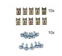 10Pcs Underbody Mouldings Trim Screws with Sheet Metal Nuts For BMW For Opel Ford 3 X 19 Mm Yellow Zinc Plated Iron Fasteners For Car Fairing and Protection