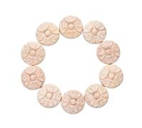 10PCS Unfinished Wood Rosettes Little Onlay Appliques Decoration (Dia-3cm/1.18"), Unpainted Round Flower Carving Craft Decals for Home Chests Cabinet Cupboard Dresser Bed Wall Wardrobe Furniture
