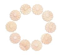 10PCS Unfinished Wood Rosettes Little Onlay Appliques Decoration (Dia-4cm/1.57"), Unpainted Round Flower Carving Craft Decals for Home Chests Cabinet Cupboard Dresser Bed Wall Wardrobe Furniture