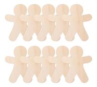 10pcs Unfinished Wooden Gingerbread Man Christmas Tree Ornament