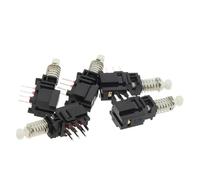 10Pcs Uni-directional Push-button Switch A11 with Lock Double Row 6 Feet Key-press Self Locking Black with Spring Power Switch