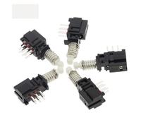 10Pcs Uni-directional Push-button Switch A11 with Lock Double Row 6 Feet Key-press Self Locking Black with Spring Power Switch