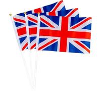 10pcs Union Jack Hand Flags Queen's Platinum Jubilee Waving Flag Royal Street Party Celebrations Sporting Events Pub BBQ Car Decorations