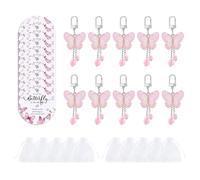 10Pcs Unique Butterfly Design Keychains with Delicate Tassels User Friendly Acrylic and Paper Celebration Supplies Guests