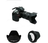 10pcs Universal Digital Camera Black Flower Shape Lens Hood, For Nikon For Canon 18-55 58mm Screw Spiral 58 Mm