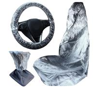 10PCS Universal Disposable Car Seat Covers Set with Steering Wheel Cover & Shift Lever Cover,Waterproof & Dustproof Chair Protectors,Transparent Plastic Covers for Most Cars,SUVs,Vans,140x80cm