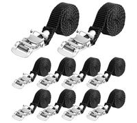 10pcs Universal Foot Pedal Straps for Bicycle Black Nylon Iron | Anti-slip Fit, Clamp Lock Style, Home Gym and Outdoor Cycling Use, Secure Grip for Riders