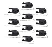 10pcs Universal Toilet Tank Flapper Replacement with Chain | PVC Black Design, Water Conservation Focus, for Toilets, Flush Valve Upkeep, Landlords and Property Managers