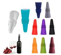 10PCS Universal Wine Stopper Silicone Wine Bottle Stoppers Reusable Sealing Stopper Preserving Bottles Corks to Keep The Wine Beverages Beer Fresh Multicolored Champagne Stoppers