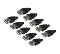 10PCS USB 2 0 Male Connectors A Type with Sturdy Plastic Shell for Custom USB Projects and More