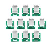 10pcs USB to DIP Adapter Board, USB Type B Female to DIP Adapter Board Micro USB Breakout Board 4 Pin 2.54mm Pitch