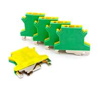 10Pcs USLKG 2.5 DIN Rail Terminal Block Grounding Screw Connection 500V 24A Electrical Conductor