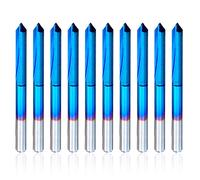 10pcs V-Groove CNC Router Bits, 60 degree 0.1mm Tip, 1/8” Shank End Mill Nano Blue Coating V-Bit Sharp Cutter for Engraving and Milling
