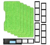 10PCS Vacmop Mop Pad Refills for Shark Vac Mops - 5 Reusable Pads+1Dirt Chamber+4 Filters Reusable Replacement Vacmop Pads for Shark VM200UK VM200UKPL VM200UKGN Cordless Hard Floor (A)