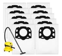 10PCS Vacuum Cleaner Bags for Karcher WD2 Plus, WD3, WD3p, WD4, WD5, WD6 | Replacement Wet and Dry Vacuum Hoover Dust Bags Compatible with Karcher SE4001 / 4002, Filter Bag for KFI 357 487 KWD3 Filter