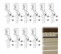 10PCS Valance Clips Transparent Plastic Window Blind Clips Hidden Channel 1.87Inch Valance Blind Clips for Horizontal Mini Wood Blinds Retainer Holder for The Valance with a Groove in The Back