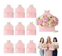 10pcs Valentine Envelope Boxes, Empty Valentine Envelope Gift Box for Flowers, Flower Bouquet Package Gift Folding Paper Boxes, DIY Florist Packaging for Anniversary, Wedding, Proposal (Pink)