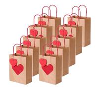 10PCS Valentine's Day Heart Candy Bags Paper Gift Wrapping Bag For Parties And Special Event Love Theme Gift Bags
