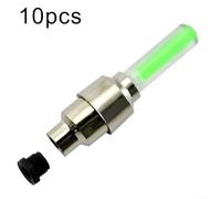 10Pcs Valve Stem LED Lights Auto Glow for Bikes Motion Activated Wheel Lights Lightweight and Battery Efficient PVC Plastic Build (10Pcs-Green)