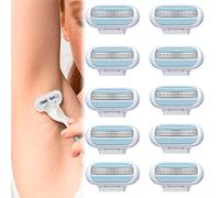 10PCS Venus Razors for Women Refill, Replacement Venus Razor Blades Compatible with Venus Gillette, 3 Layer Blade & Pivoting Head Design for Extra Smooth Shaving, Effortless Sliding (blue)