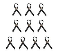 10PCS Versatile Black Brooch Business Attire Dress Compatible Without Metallic Comfortable Daily Wear Collar Pin Ribbon Jewelry