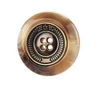 10Pcs Vintage 4-Hole Resin Buttons for Coat Suit Jacket 16-21-25mm ,Brown,16mm