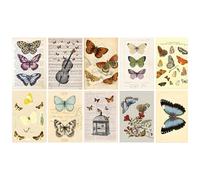 10pcs Vintage Botanical Postcards Set, Butterfly Postcards for Scrapbooking, Wall Display, Home or Classroom Decor,Art Decorate Cards